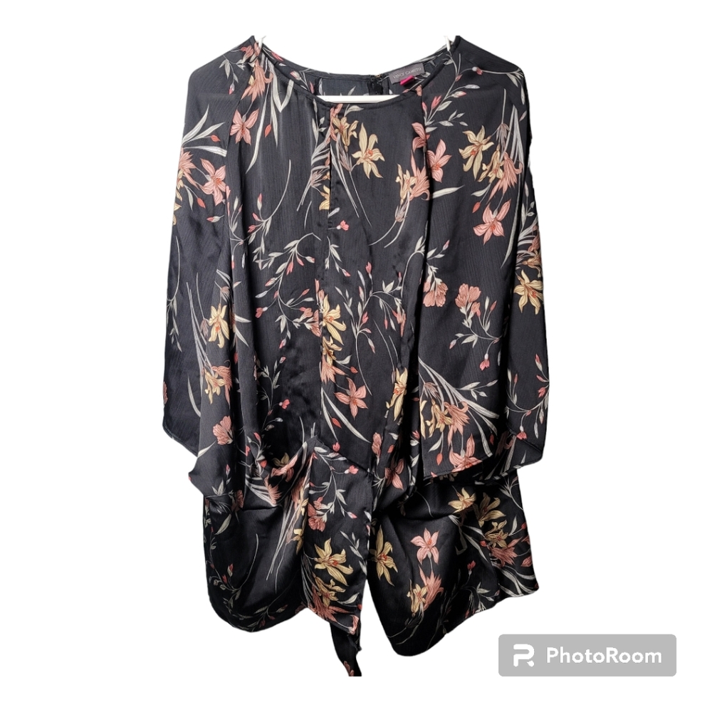 Vince Camuto Bell Sleeve Floral Tie Front Top Sz‎ 3X